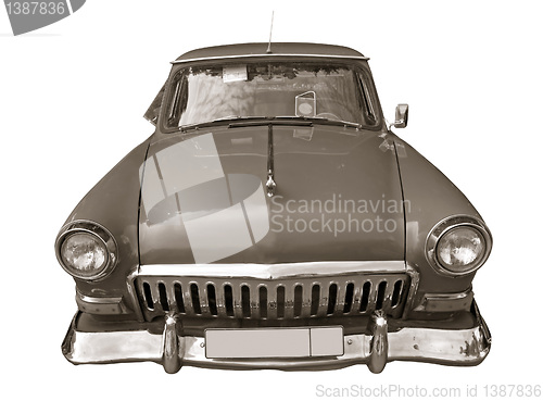 Image of retro car on white background