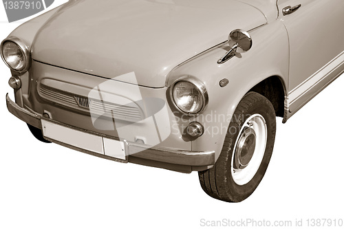 Image of retro car on white background