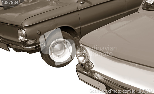 Image of retro car on white background