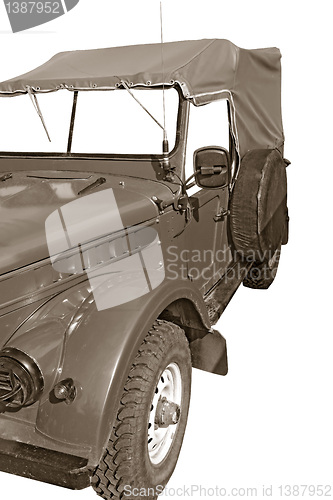 Image of retro car on white background