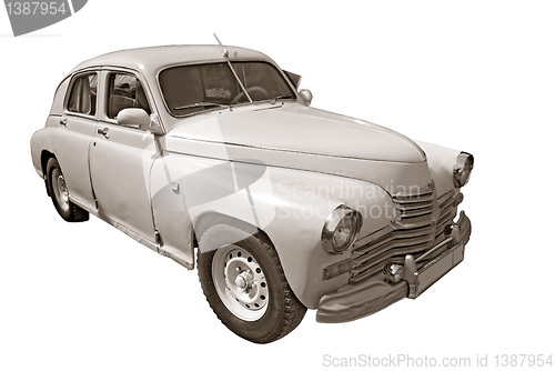 Image of retro car on white background