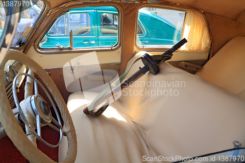 Image of interior retro car