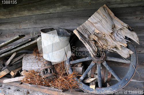 Image of Old Items in the Wooden Attic