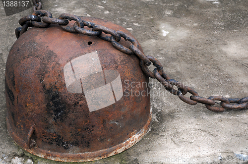 Image of Rusty Bollard and Chain