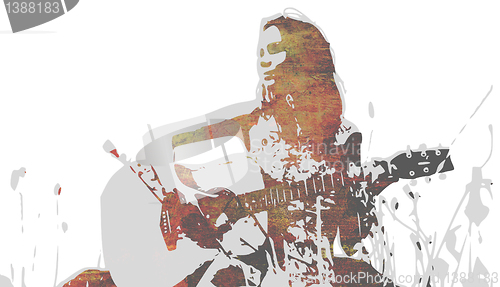 Image of guitar playing woman outdoor