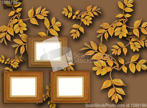 Image of frames on color background