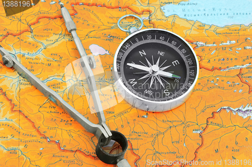 Image of compass and  map