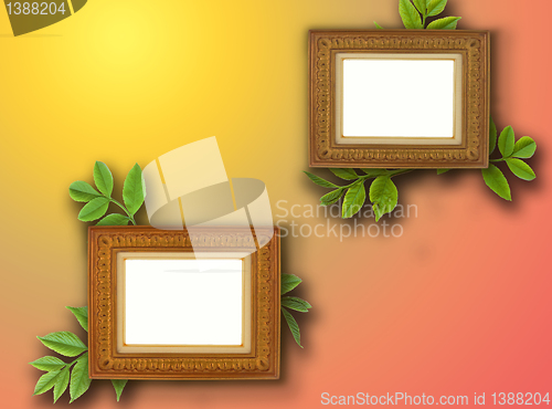 Image of frames on color background