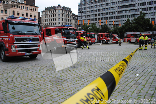 Image of 22/7: Fire trucks at Youngstorget
