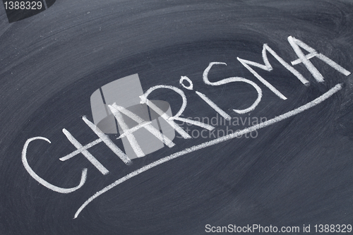 Image of charisma word on blackboard