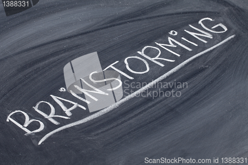 Image of brainstorming word on blackboard