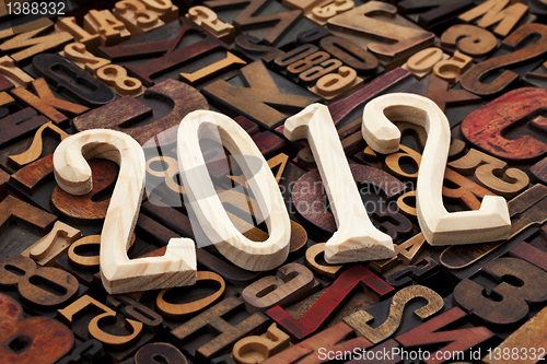 Image of year of 2012 in letterpress type