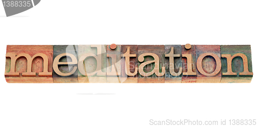 Image of meditation in letterpress type