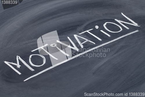 Image of motivation word on blackboard