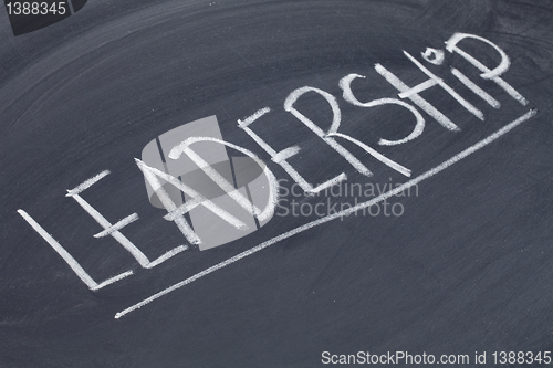 Image of leadership word on blackboard