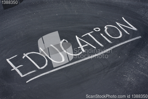 Image of education word on blackboard