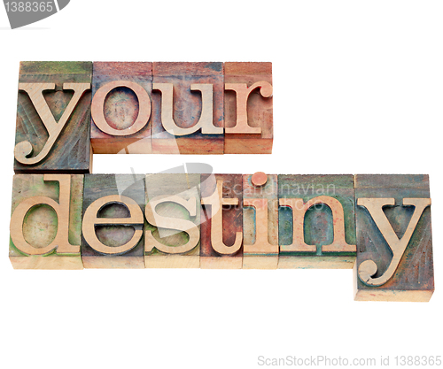 Image of your destiny in letterpress type