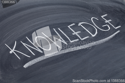 Image of knowledge word on blackboard