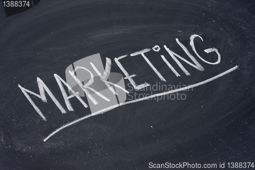 Image of marketing word on blackboard