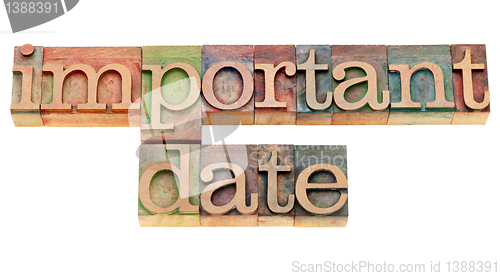 Image of important date in letterpress type