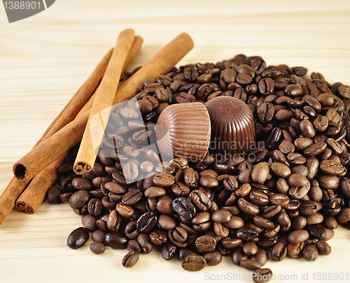 Image of coffee ,cinnamon and chocolate