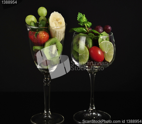 Image of fruits in a wineglass