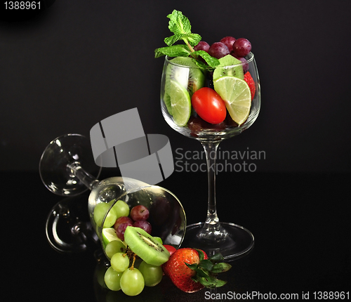 Image of fruits in a wineglass