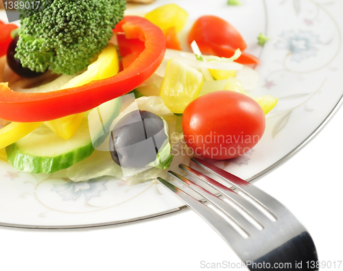 Image of salad and fork 