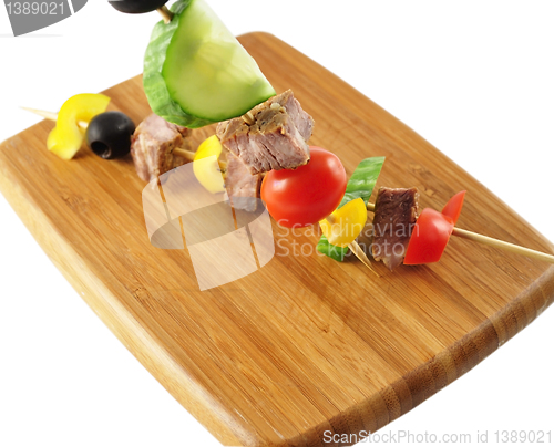 Image of fresh beef steak with vegetables