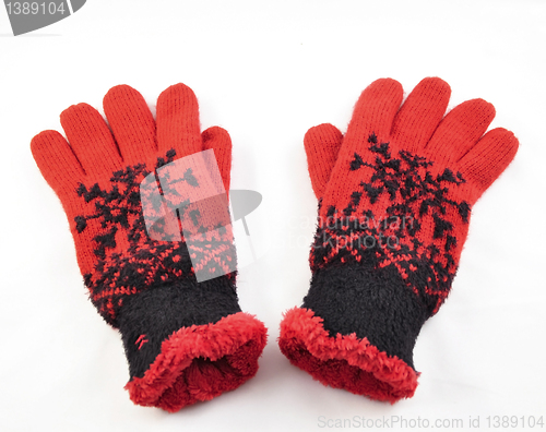 Image of red winter gloves 