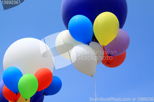Image of air balls in blue sky