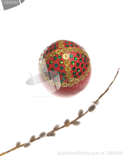 Image of Easter egg with the Willow branch.