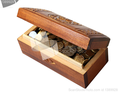 Image of casket with coins