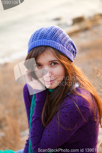 Image of Lilac portrait at the seaside