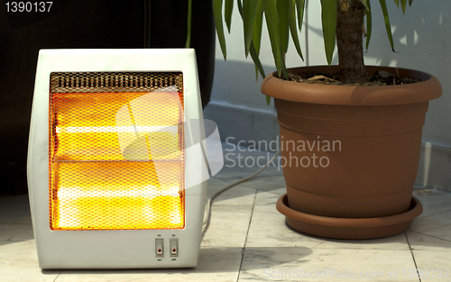 Image of Electric heater and Pot