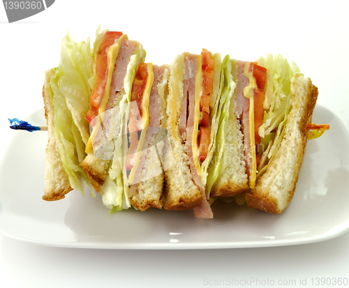 Image of Turkey Or Ham Club Sandwich 