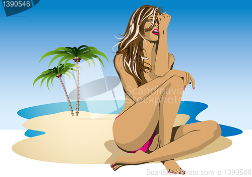 Image of sexy girl on a beach