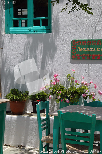 Image of greek island cafe