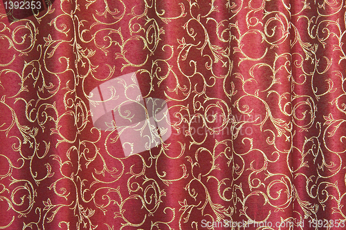 Image of floral  red curtain as background