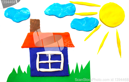 Image of Sunny weather  picture maded by plasticine