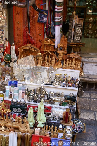 Image of Christian symbols in the Jerusalem east market