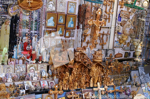 Image of Christian symbols in the Jerusalem east market