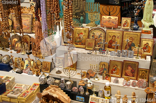 Image of Christian symbols in the Jerusalem east market