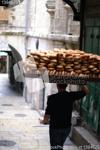 Image of bread seller in Jerusalem