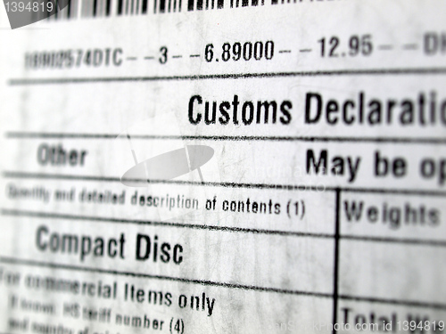 Image of Customs declaration