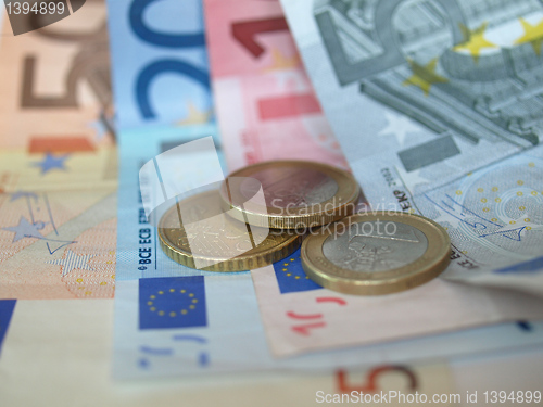 Image of Euro note and coin