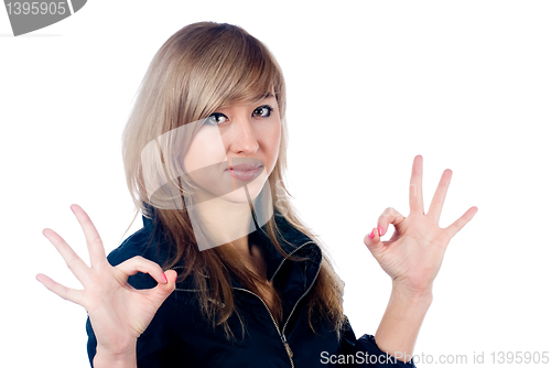 Image of Girl showing thumb up gesture