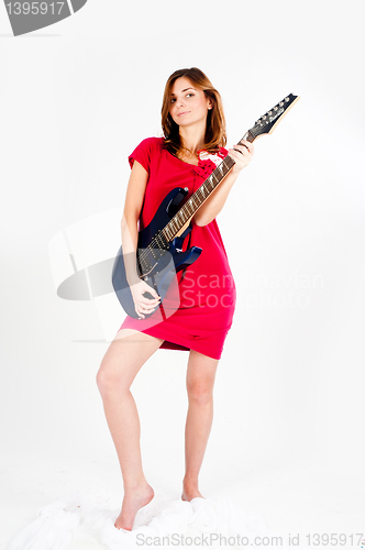 Image of Funny woman with guitar