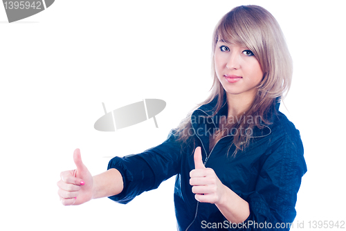 Image of Girl showing thumb up gesture
