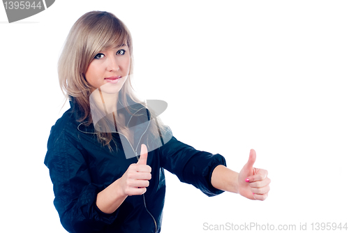 Image of Girl showing thumb up gesture